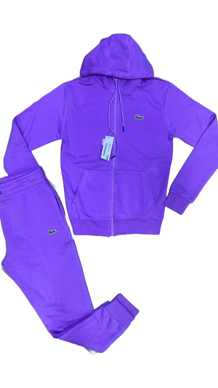 Tuta lacoste felpata viola