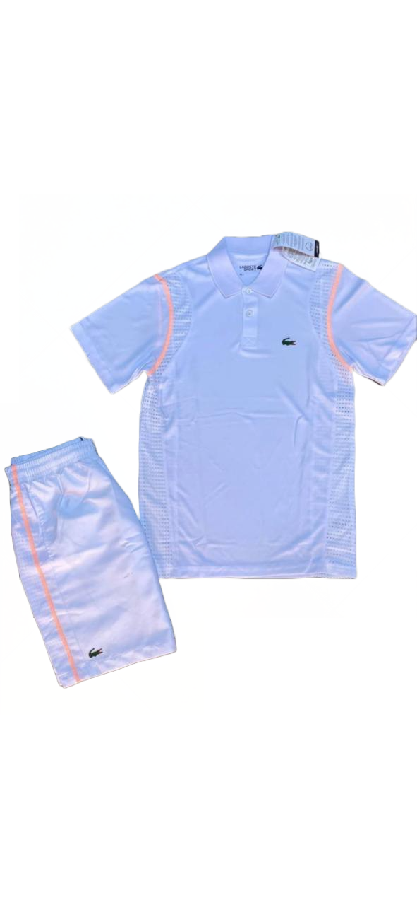 POLO LACOSTE ORANGE&WHITE