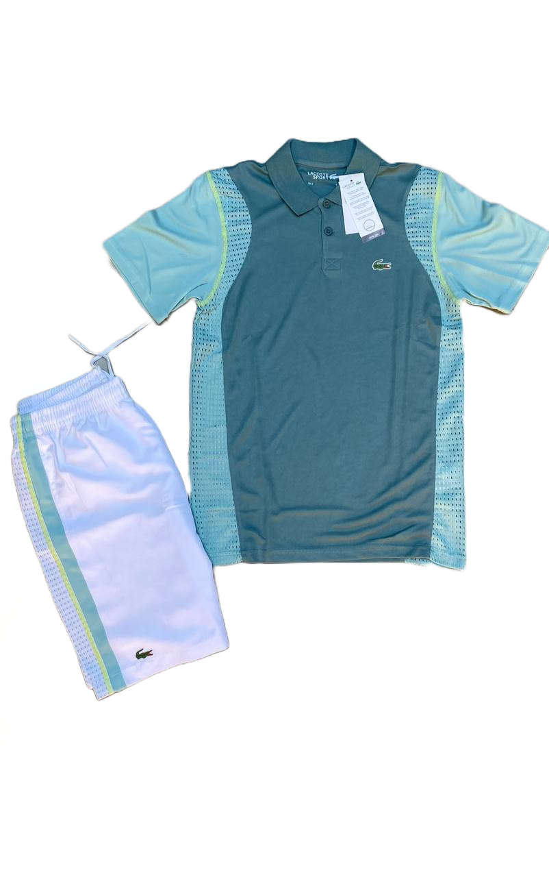 POLO LACOSTE GREEN&WHITE