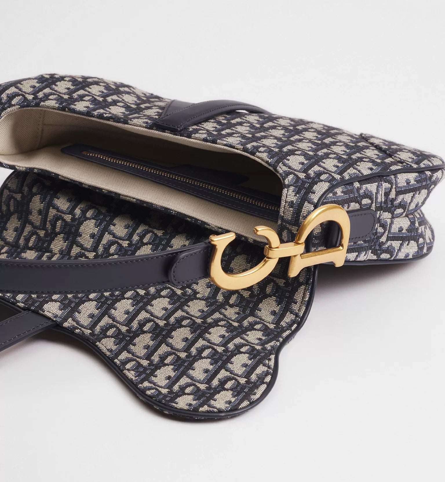 Saddle Jacquard Dior Oblique blu