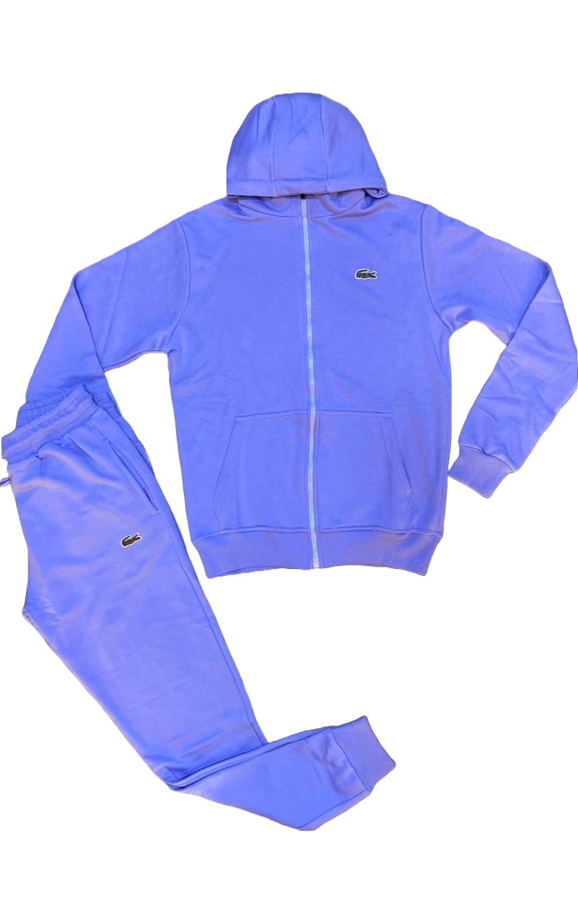 Tuta felpata lacoste azzurra
