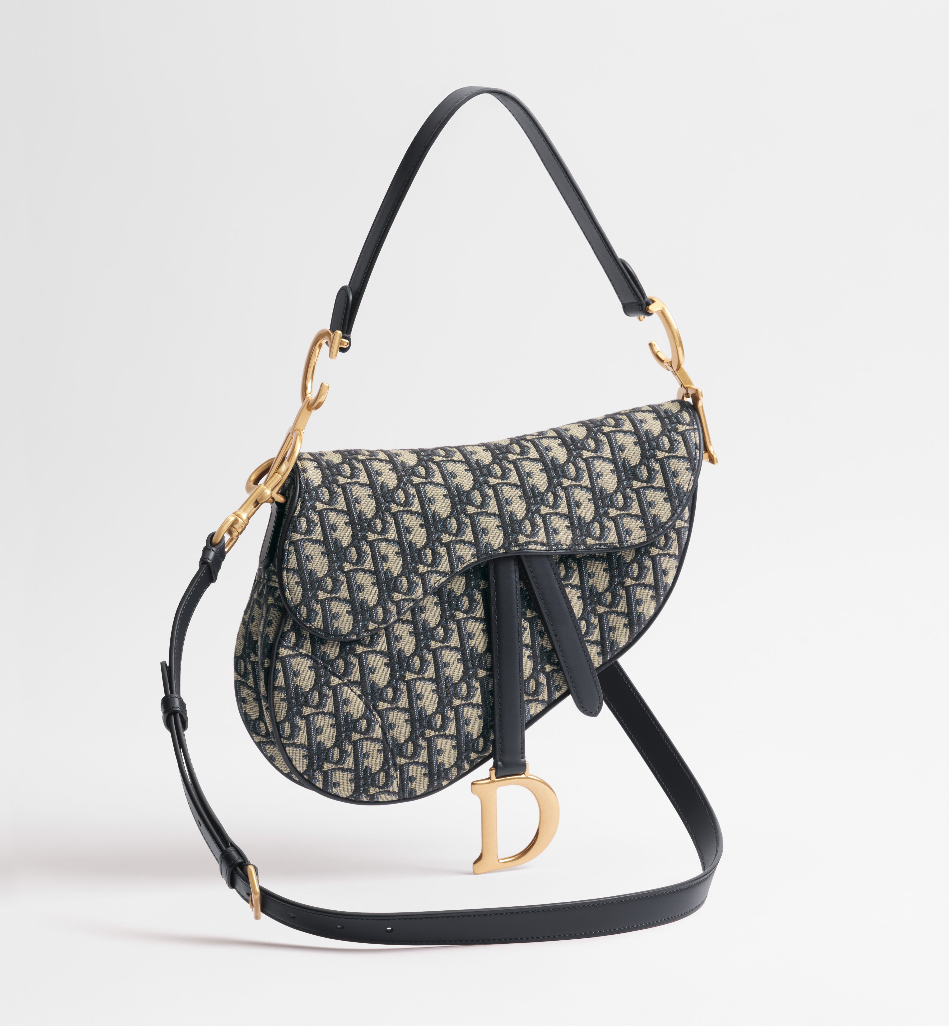 Saddle Jacquard Dior Oblique blu